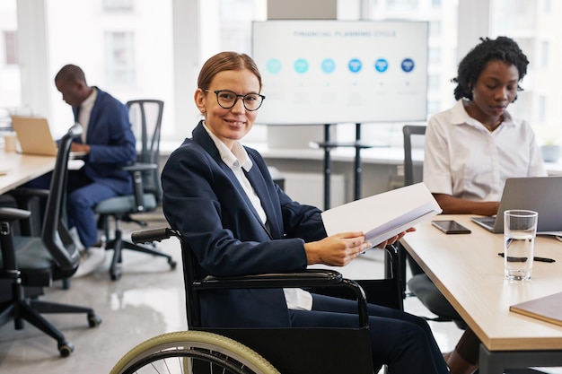 Portrait of Successful Businesswoman using Wheelchair