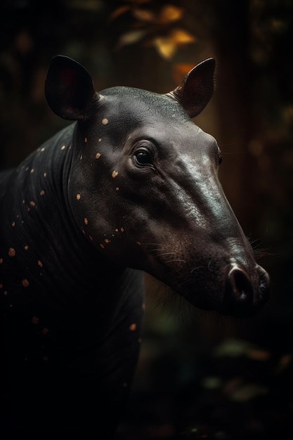 Portrait of Tapir Dramatic and Cinematic Lighting Photography Generative AI