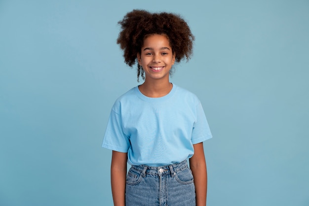 Portrait of teen girl with curly hair