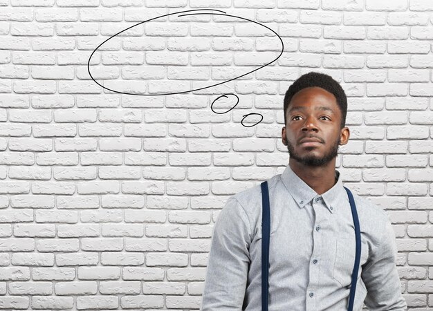 Portrait of a thoughtful young african man