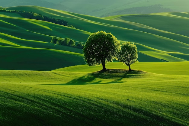 Photo portrait of tree on hill in beautiful tuscany landscape