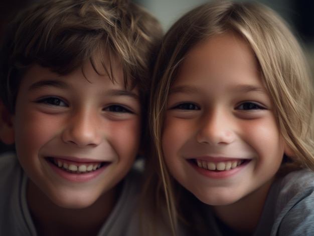 Portrait of two happy children