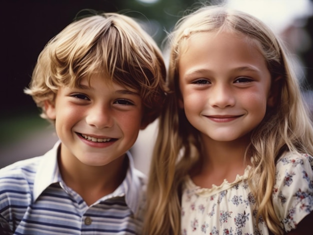 Portrait of two happy children