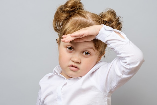 Portrait of unhappy little girl