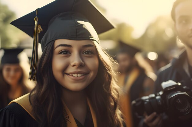 Portrait of a university graduate girl Neural network AI generated