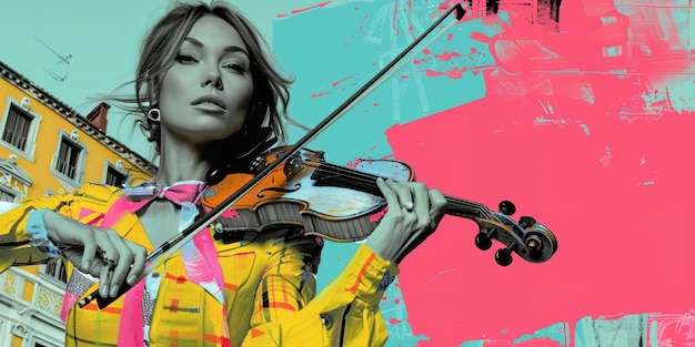 Photo portrait of a violinist digital art