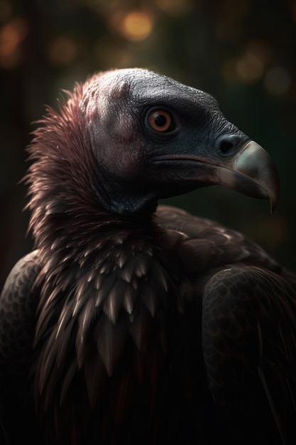 Portrait of Vulture Dramatic and Cinematic Lighting Photography Generative AI