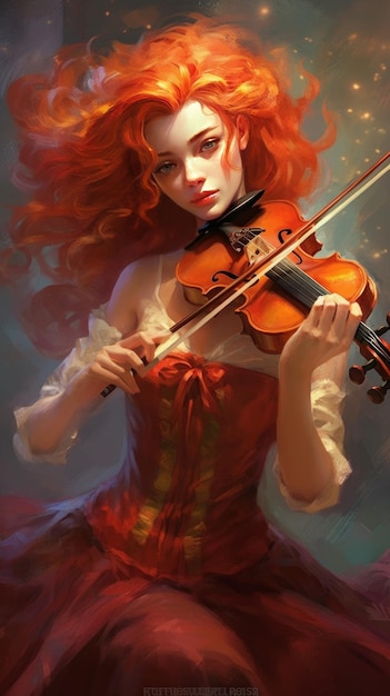 In the portrait we see Vanness a young violinist generative AI