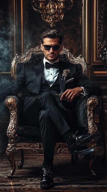 Photo portrait of a wealthy man sophisticated lifestyle representation