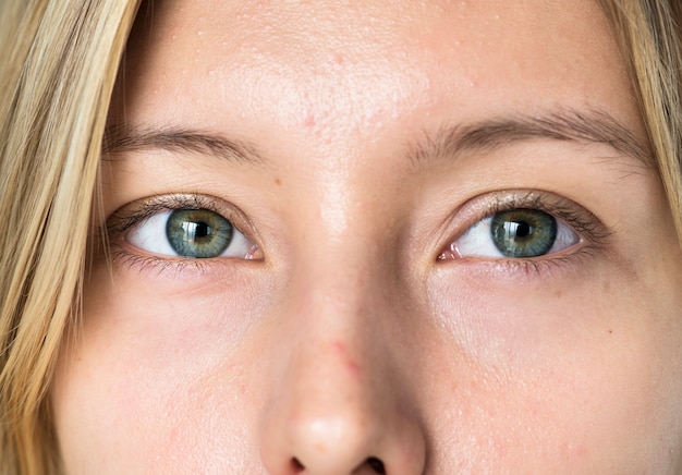 Portrait of white woman closeup on eyes