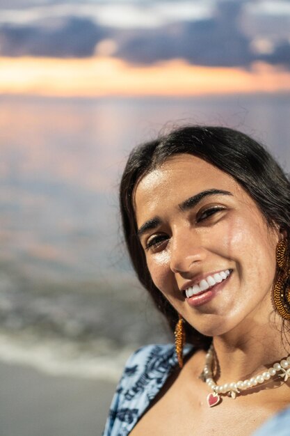 Portrait of Woman At The Beach With A Playful Attitude