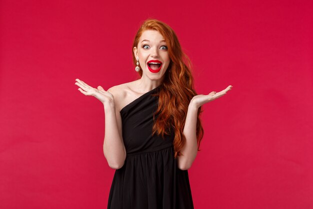 Photo portrait of a woman in a black dress