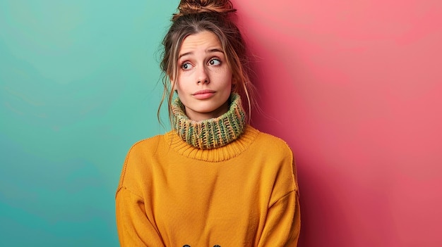 Photo portrait of woman facing scrutiny from her parents