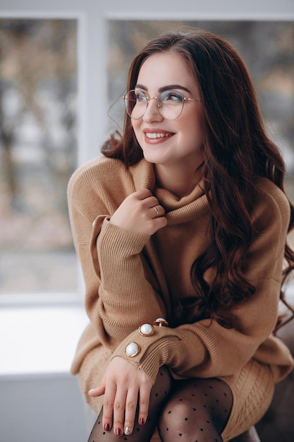 Portrait woman in glasses