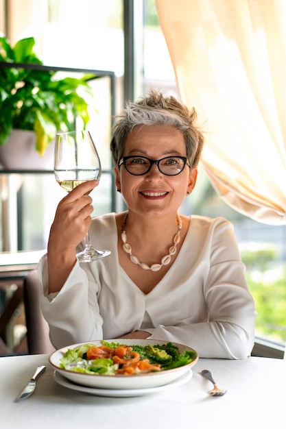 Portrait of woman at a luxurious restaurant