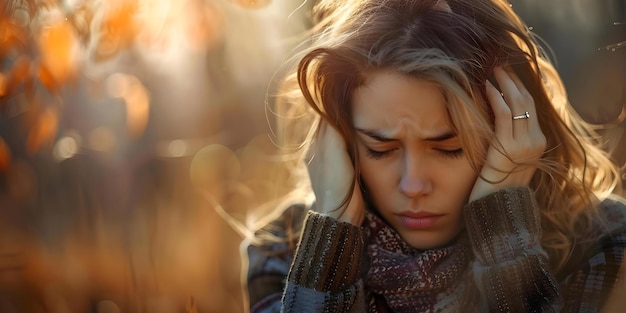 Portrait of a Woman in Profound Distress Holding Her Head in Sorrow Concept Portrait Photography Emotional Expression Human Emotions Profound Sorrow