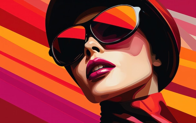 Portrait of a woman in sunglasses Abstraction