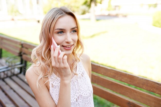 Portrait of a woman talking on the phone