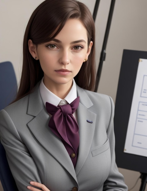 Portrait of woman wearing Suit in studio