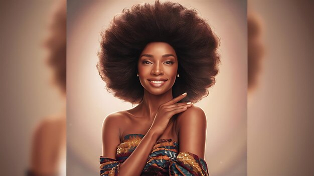 Portrait of woman with afro hair