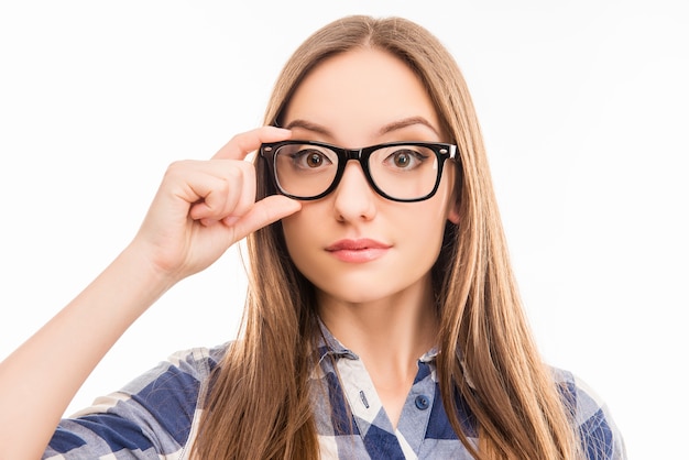 Portrait of a woman with glasses