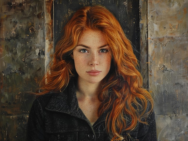 Photo portrait of a woman with red hair