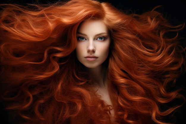 Portrait of a woman with vibrant red hair capturing the attention and expressing a unique sense of style