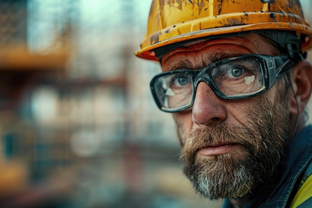 Portrait of a worker in a construction site