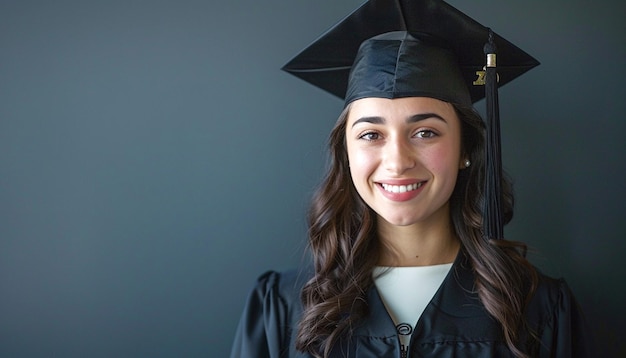 Portrait of Young adult achievement graduation gown