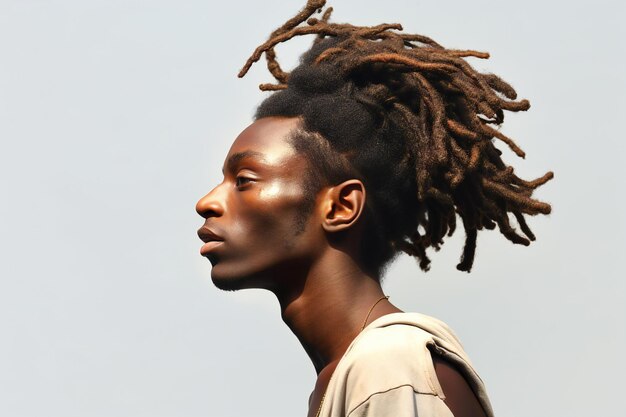 Portrait of a young african american woman with dreadlocks