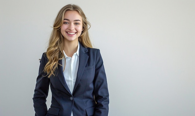 Photo a portrait of young american happy business woman