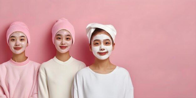 Photo portrait of young asian girl with cosmetic mask troubled teenage skin concept beauty tips skincare routine teenage skin issues cosmetic products asian beauty