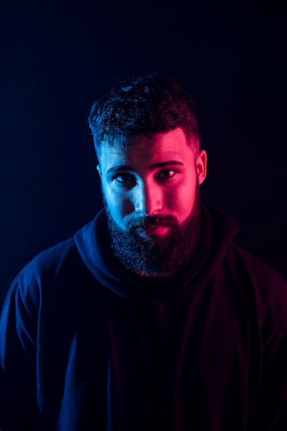 Portrait of a young bearded arab man