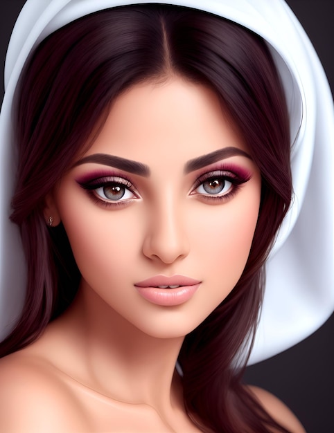 Portrait of young beautiful woman Digitally AI generated image