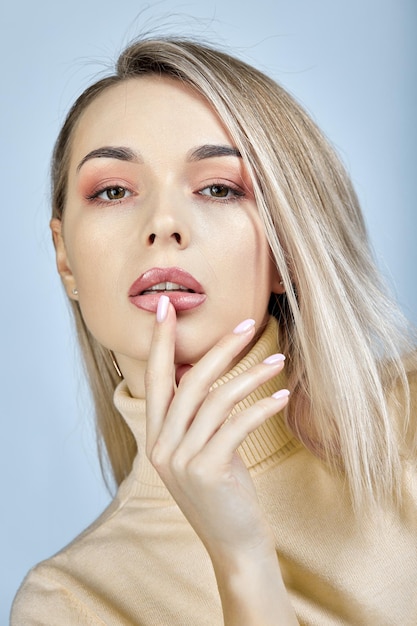 Portrait of a young blonde woman