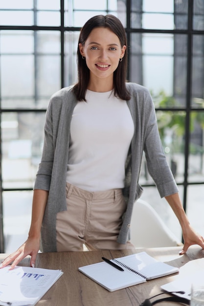 Portrait of a young business woman in an office