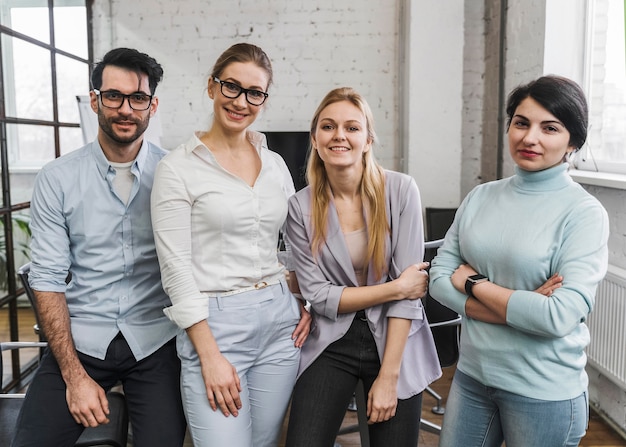 Portrait of young businesspeople during a meeting