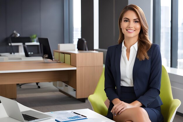 Portrait of young businesswoman sitting in the office