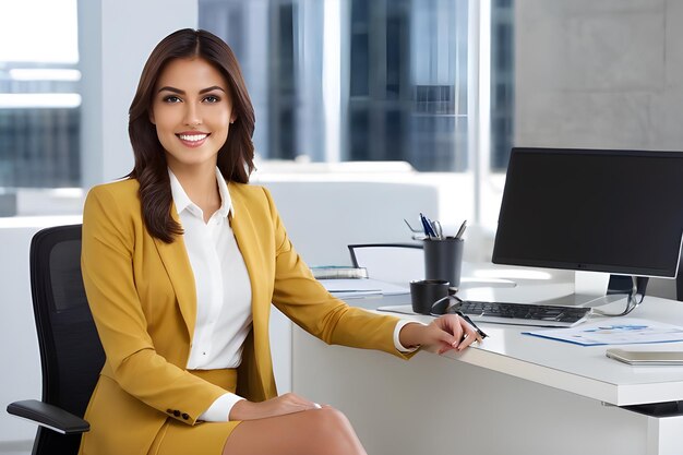 Portrait of young businesswoman sitting in the office