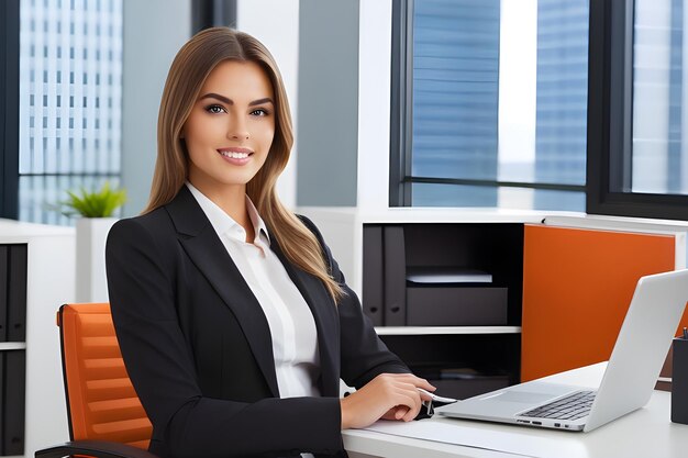 Portrait of young businesswoman sitting in the office