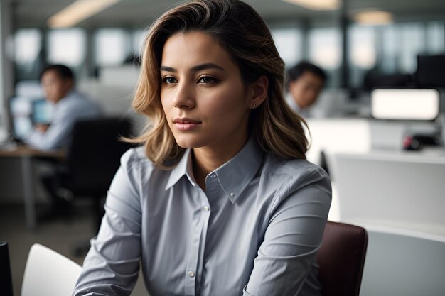 Portrait of young businesswoman sitting in the office