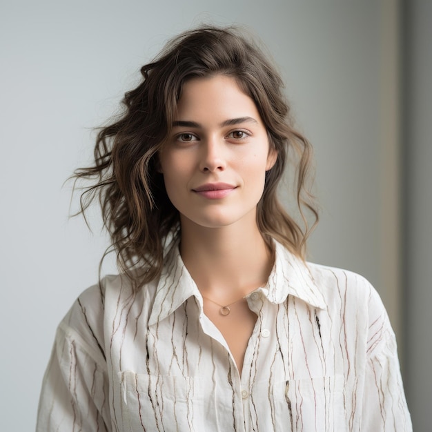 Portrait of a Young Caucasian Woman Possibly for Fashion or Lifestyle Use