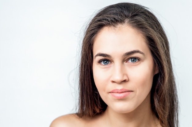 Portrait of young caucasian woman