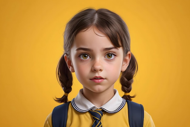 Portrait of a young girl in a school uniform