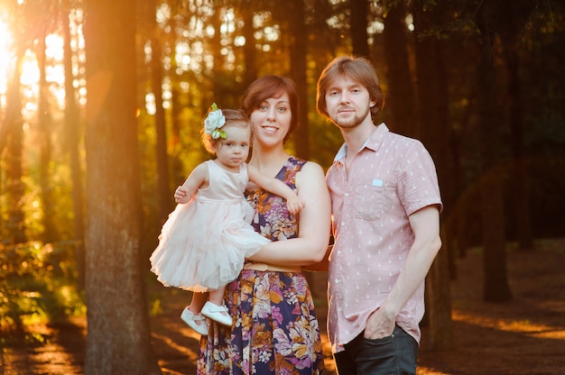 Portrait of young happy family