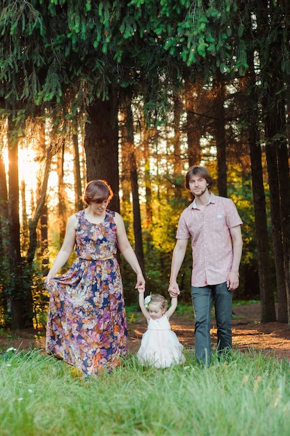 Portrait of young happy family