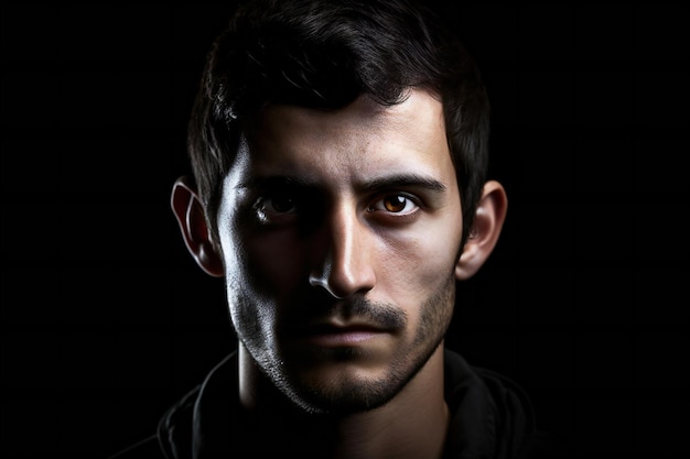 Portrait of a young man on a dark background Studio shot