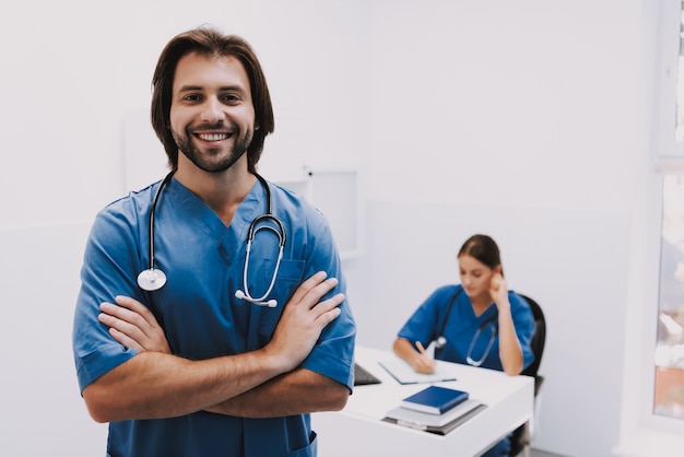 Portrait of Young Man Happy Medic Professional