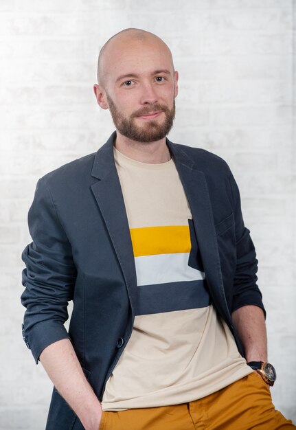 Portrait of a young man with a beard