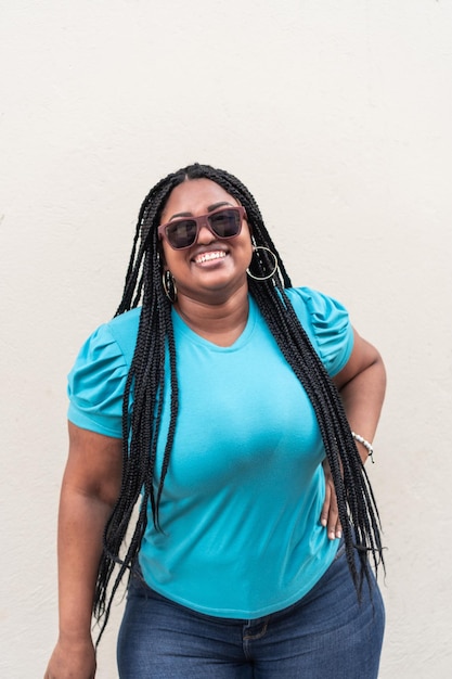 Portrait of a young multiracial woman with braids